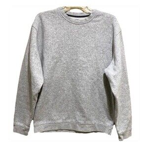 MTA Sport Mens M Gray Fleece Lined Crewneck Sweatshirt Pullover Athletic Top